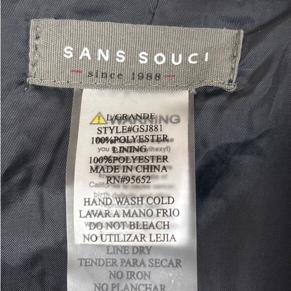 Sans Souci Women’s L Black Gold Button Up Lined Dress Work Jacket Blazer NEW - Picture 4 of 6